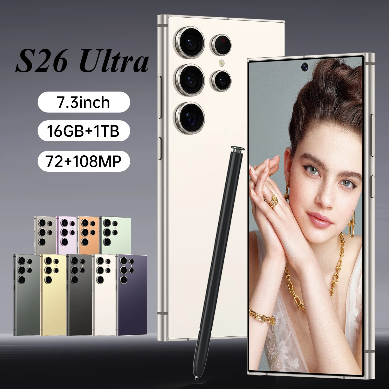 

Original S26 Ultra Mobile Phone 7.3HD Smartphone 5G Dual SIM Android14 Cell Phone 16GB+1TB Snapdragon8 gen 3 Global Version