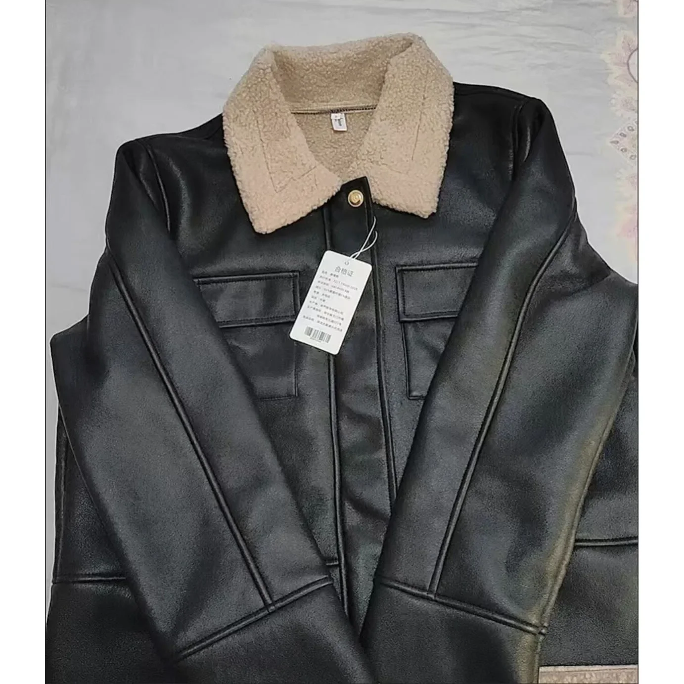 المرأة لينة بولي Leather سترة جلدية الخريف الشتاء رشاقته الدافئة المرقعة امبسوول سترة سيدة الموضة التلبيب كولور سستة معطف جلد