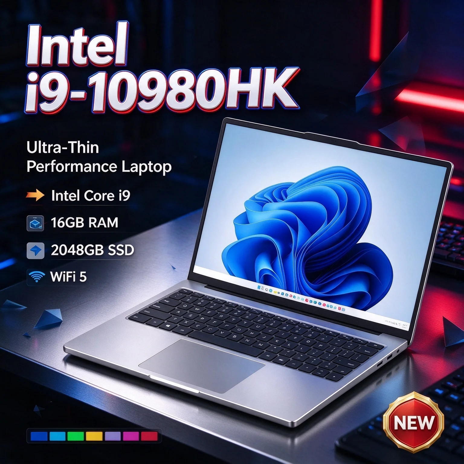 Ultrabook Computer Intel Core I9-10980HK 15.6 Inch Laptop 16GB/ 32GB RAM DDR3 M.2 2048GB SSD Fingerprint Unlock WIFI5
