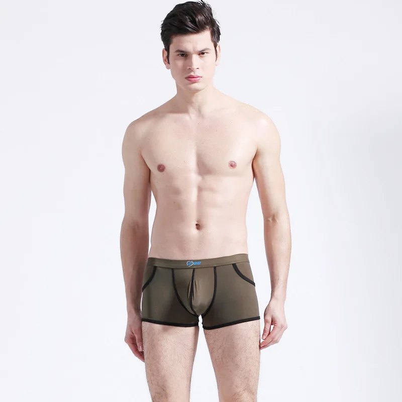 AIBC Ice Silk Boxer Shorts With Pocket Mens Sports Underwear Bulge Enhancement Thin Comfortable Pouch Design For Gym Daily Wear​ 3