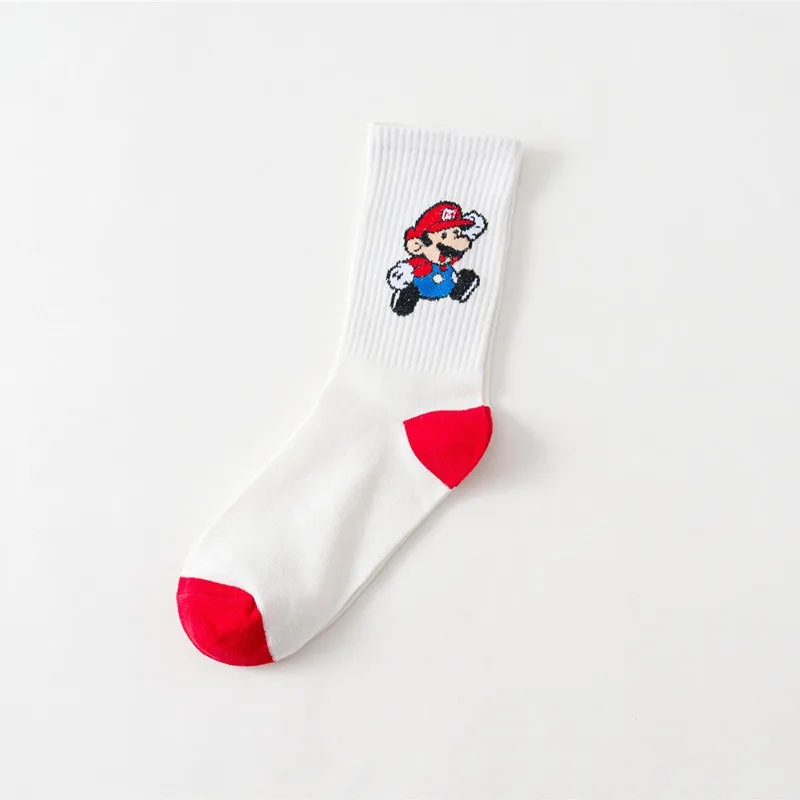 

Marios Bros Kawaii носки с мультяшным рисунком, товары в стиле аниме, милые носки средней длины, маленький подарок