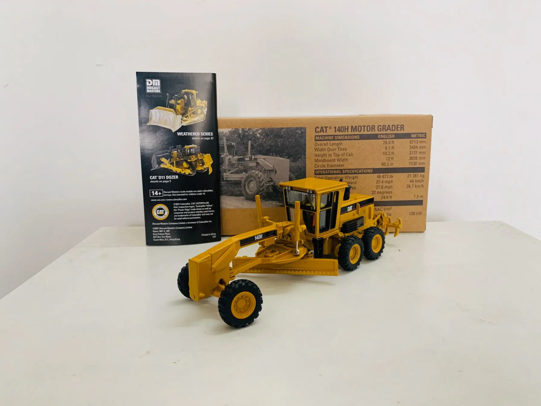 Dm 140H Motor Grader 1:50 Schaal Metaal Door Diecast Masters 85030c Verzamelmodel Nieuw In Doos