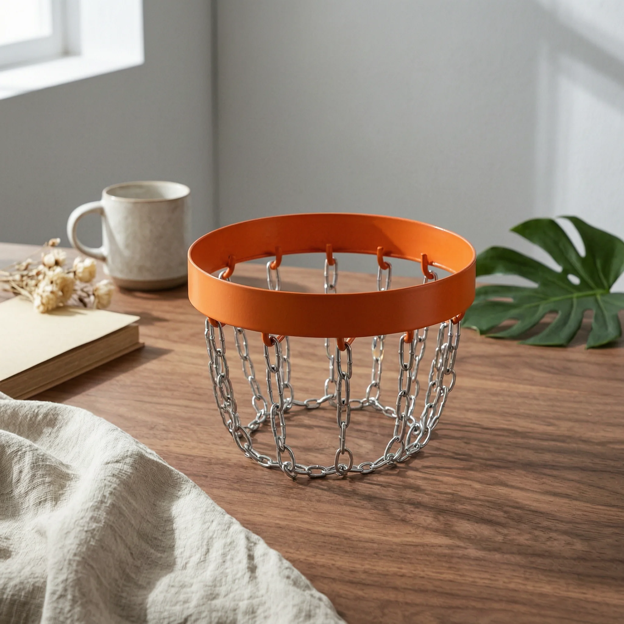 panier-de-golf-a-disque-portable-avec-chaines-orange-pour-debutants-jardin-parc
