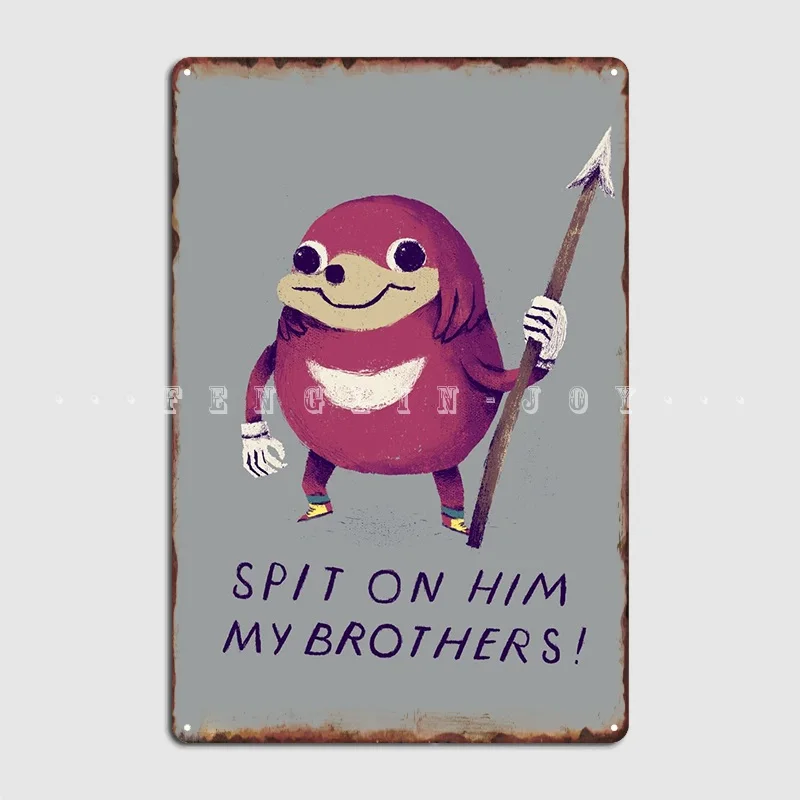 Ugandan Knuckles Metal Plaque Poster Cinema Living Room Club Bar Retro Plates Tin Sign Poster