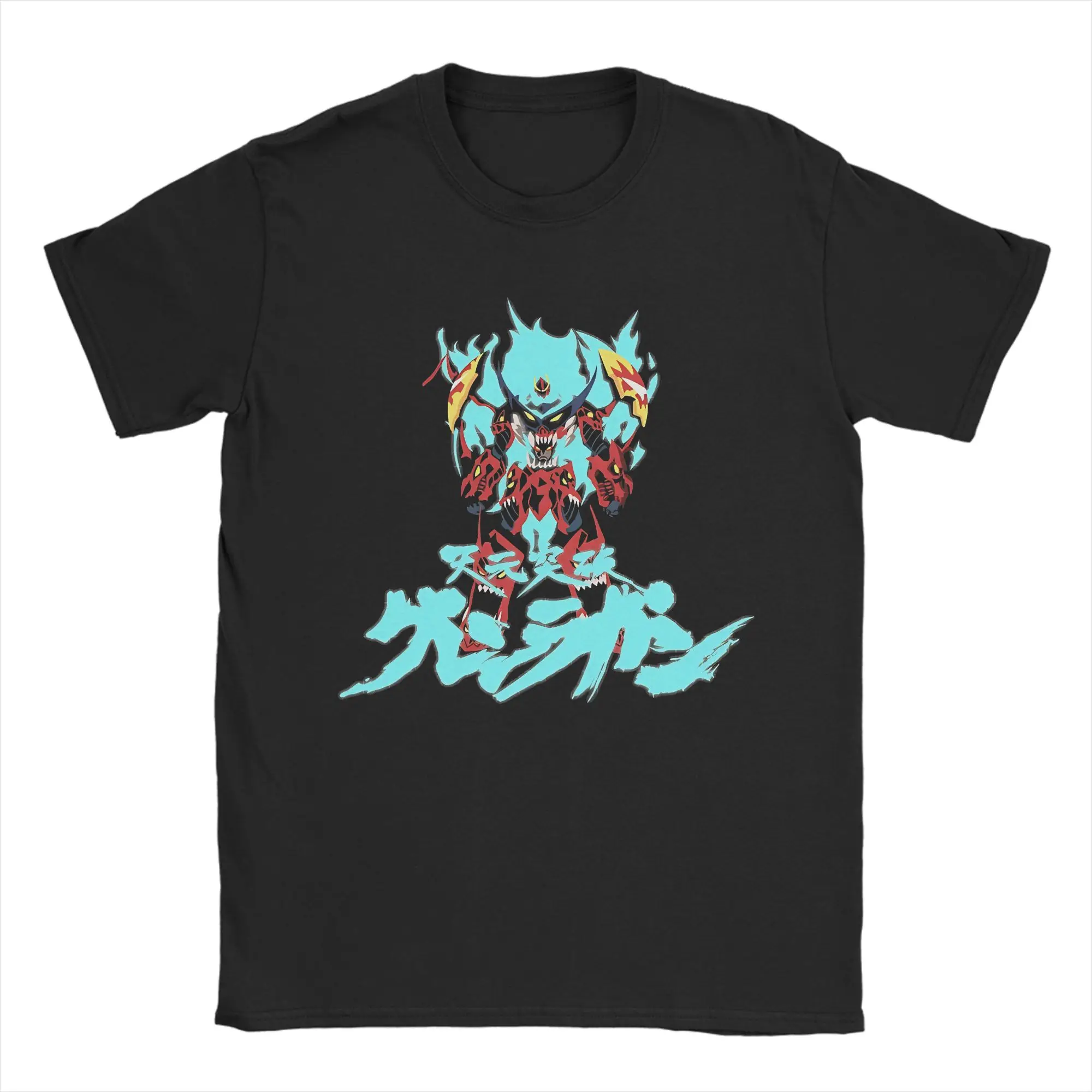 Tengen Toppa T Shirts Men 100% Cotton Novelty T-Shirt O Neck Gurren Lagann Tee Shirt Short Sleeve Clothes Big Size