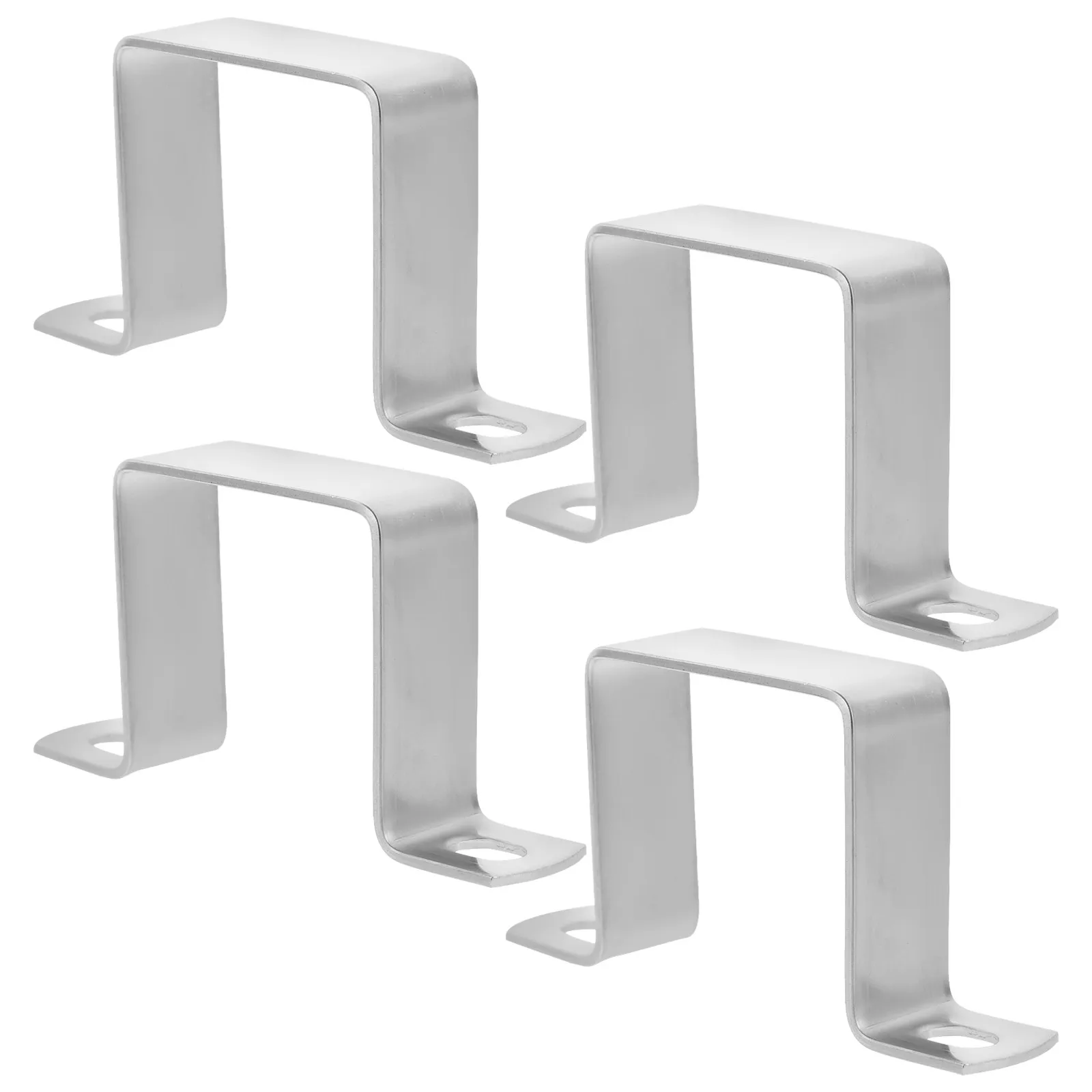 4Pcs Square Tube Clamp 2x2 Inch 304 Stainless Steel Support Base Hanger Bracket for Plumbing Balcony Railings Outdoor Mounts