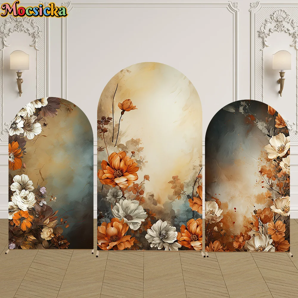 Mocsicka Abstract Flower Arch Covers Backdrop Maternity Dresses Photoshoot Birthday Wedding Photo Arched Backgrounds Party Decor