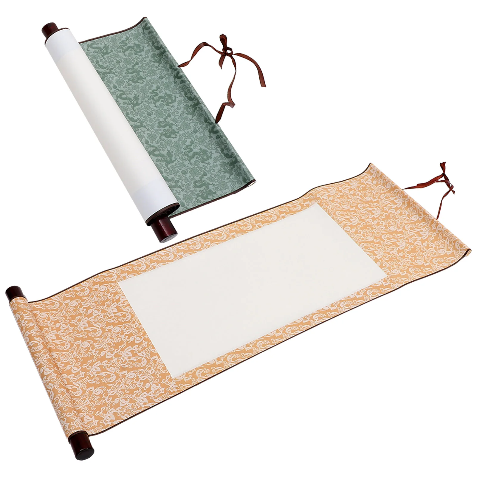 Petit Rouleau de Calligraphie Vierge, Papier de Peinture, 2 Pièces