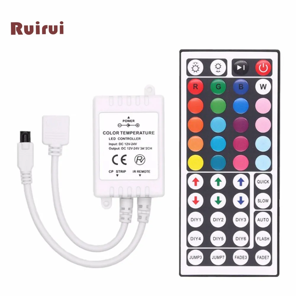 

50pcs LED Controller 44 Keys IR RGB Controler Infrared Remote Controller DC12V 6A For RGB SMD 3528 5050 LED Strip Tape