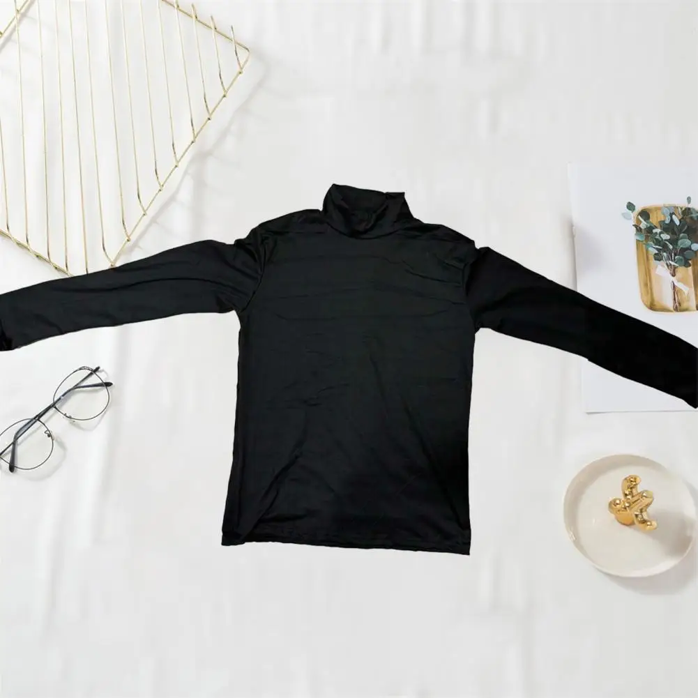 Водолазка с длинным рукавом, Мужской пуловер, мягкая однотонная эластичная трикотажная рубашка для осени и зимы