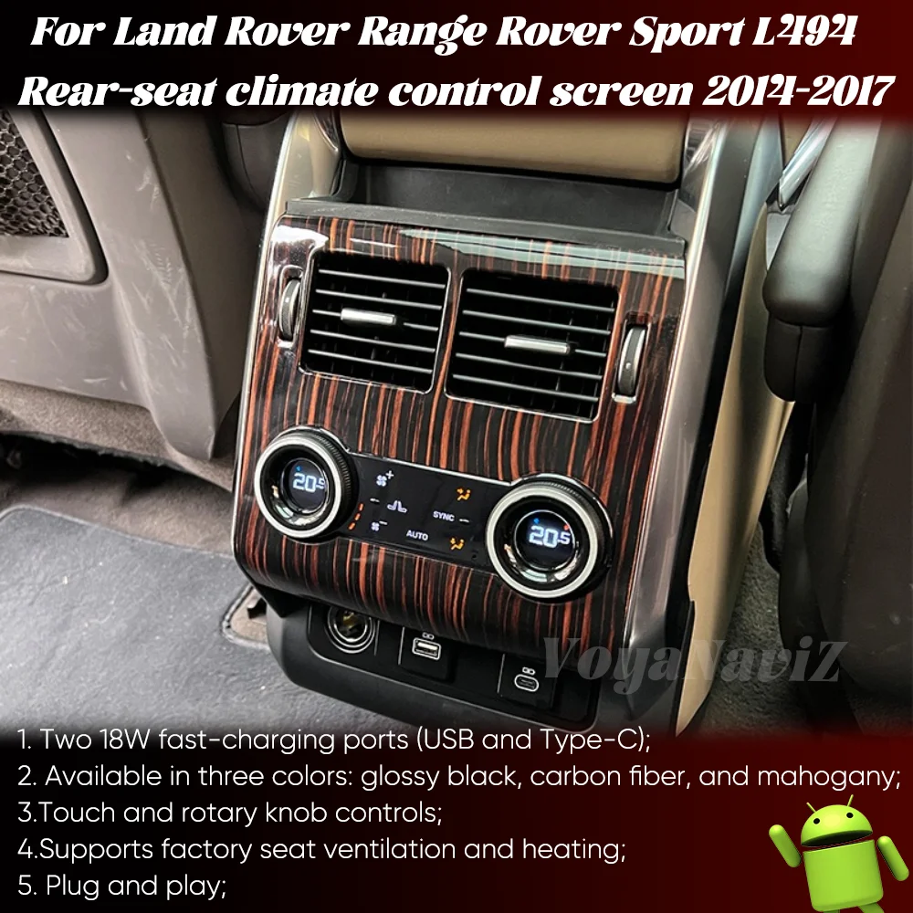 Two 18W Fast-Charging Ports For Land Rover Range Rover Sport L494 2014-2017 Rear-Seat Climate Control Screen Available In 3Color