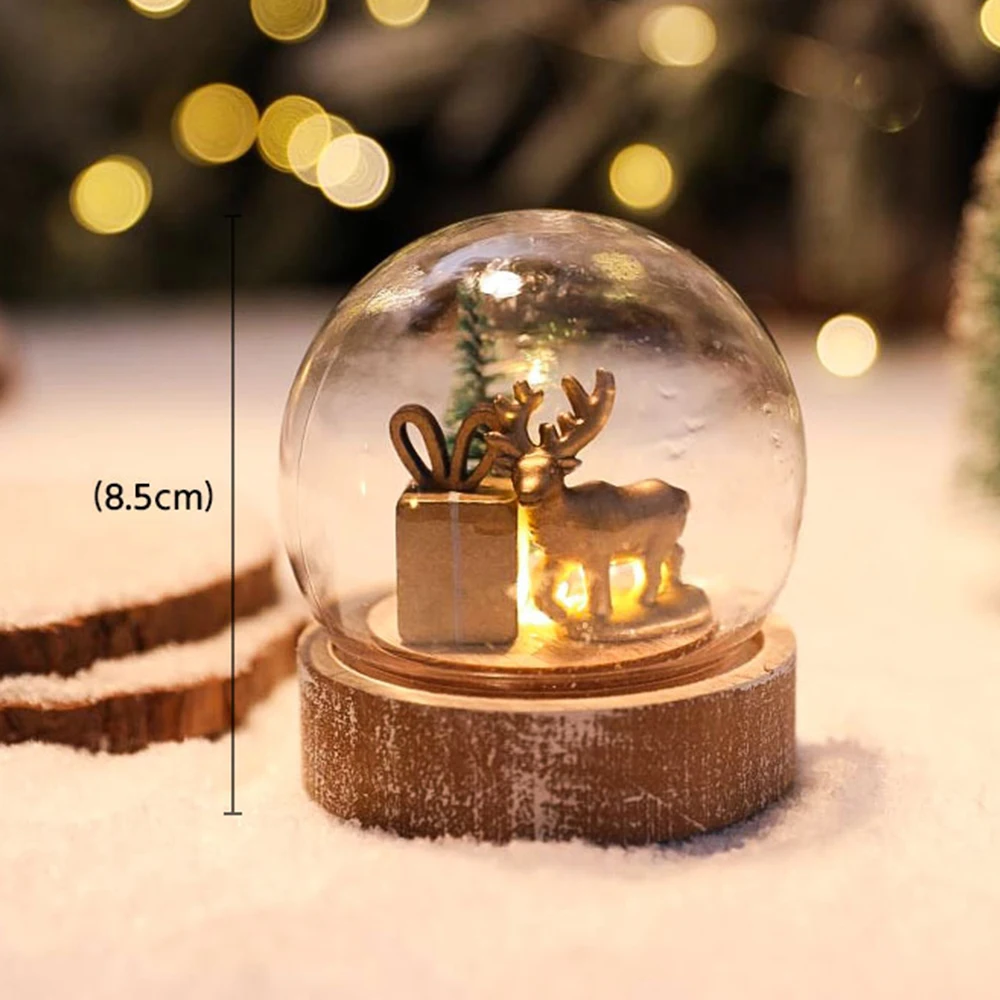 Christmas Snowman Elk Ornament with Light Cute Lovely Interesting Classic Patterns Ornament for Table Bookshelf Fireplace Decor