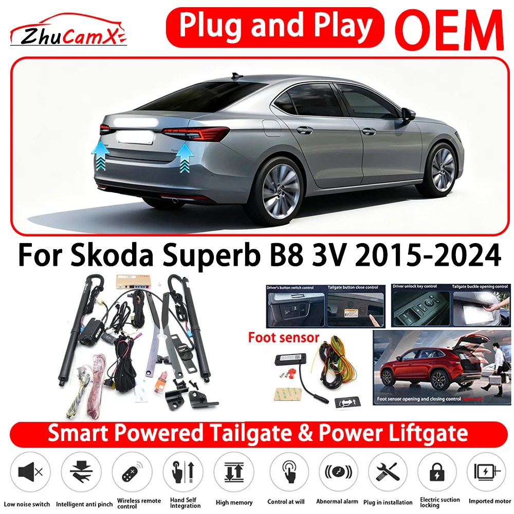 for Skoda Superb B8 3V 2015-2024 OEM Smart Powered Tailgate Power Liftgate Automatic Rear Trunk Tailgate Actuator System