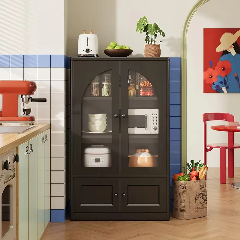 Modern Metal Multi-Layer Kitchen & Dining Room Storage Cabinet for Oven Microwave Pots Pans and Dining Room Organization