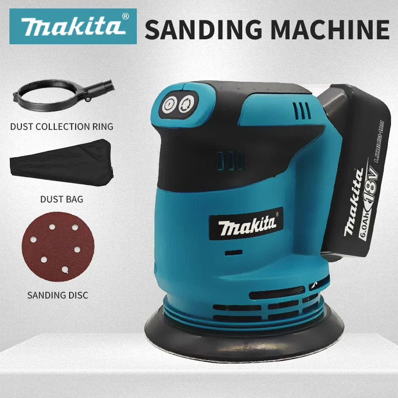 Makita disque sans fil 18V ponceuse orbitale aléatoire Rechargeable travail du bois ponçage mastic outils de polissage pour batterie Makita
