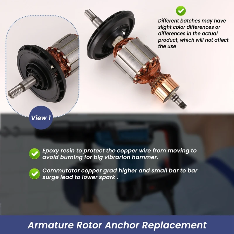 AC220-240V Armature Rotor Anchor Replacement For  Rotary Hammer GBH5-40 GBH5-40DE GBH5-40DCE GSH5E GSH5CE