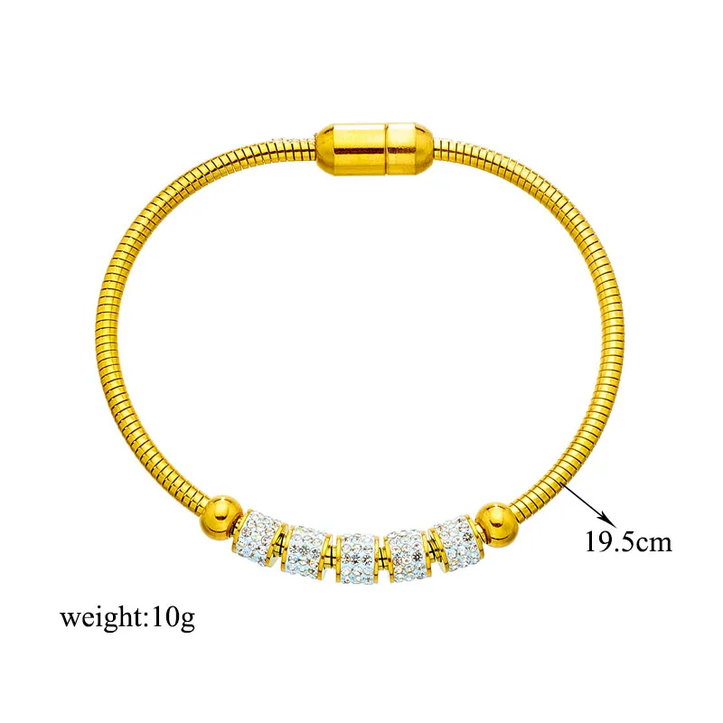 MEYRROYU 316 Stainless Steel White Zircon Pendant Vintage Bracelet For Women New Arrival Jewelry Charm Gifts Bijoux Accessories