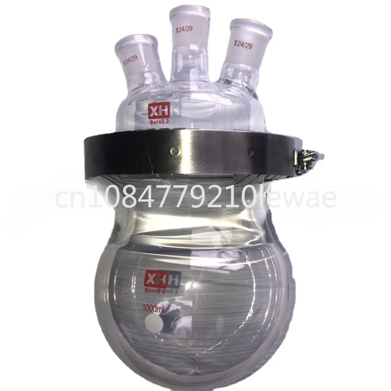 Open End Reactor Glass Distillation Reactor Open Reaction Bottle Three/four Mouths Flat Bottom Flange Clamps