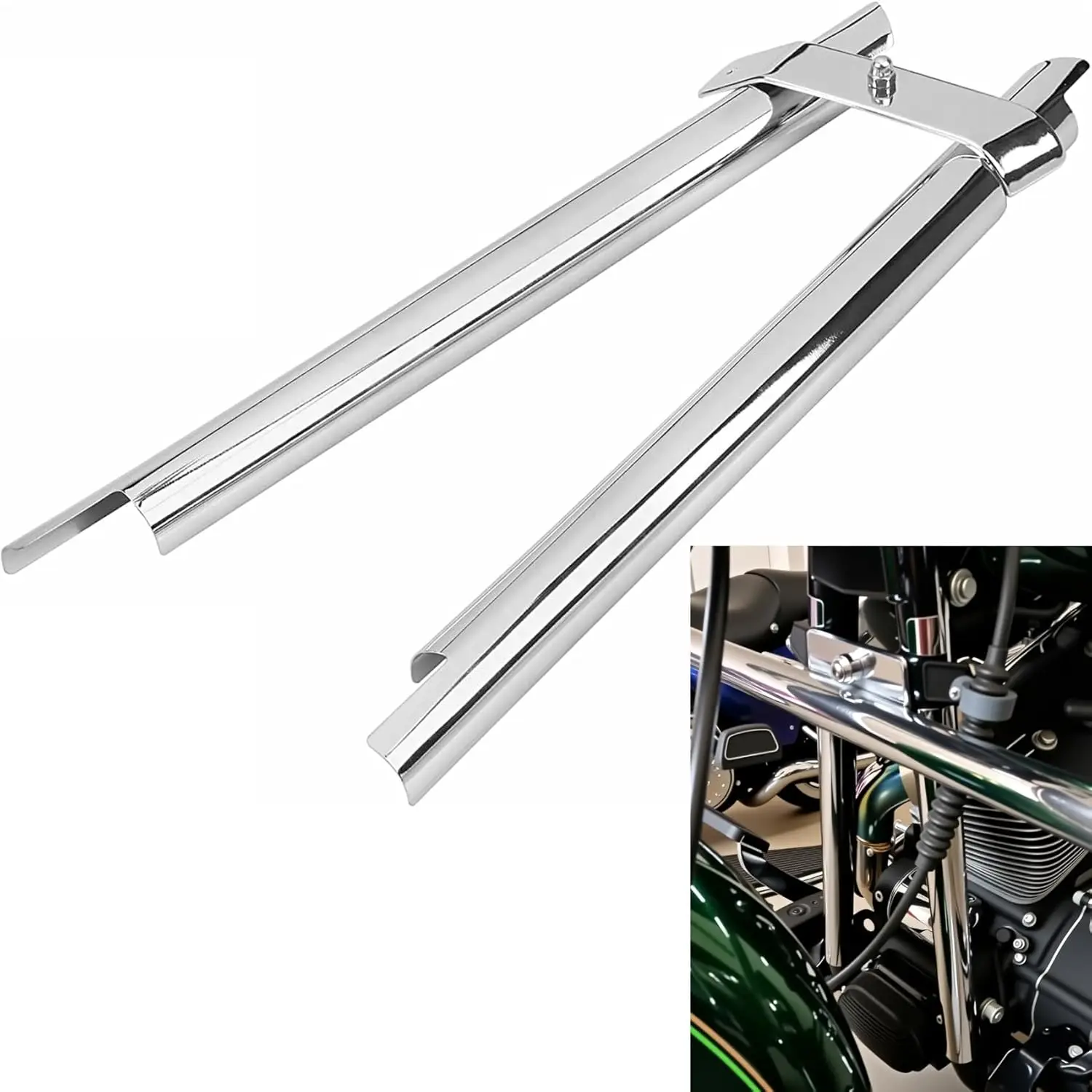 

Front Frame Down Tube Covers for Harley Softail Fat Boy Heritage Deluxe Springer Slim Twin CVO FLSTF FLSTN FLST 2000-2017