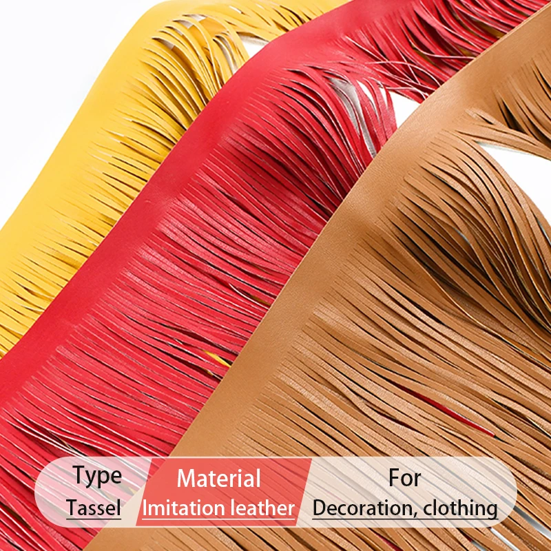 

1Meter 10-30cm PU Leather Fringe Tassels for Keychains Jacket Clothes Decor Lace Trim DIY Sewing Tassel Fabric Accessories