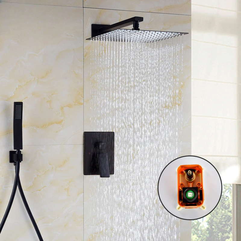 Dual-function mixing valve embedded box black shower package head booster top spray shower shower