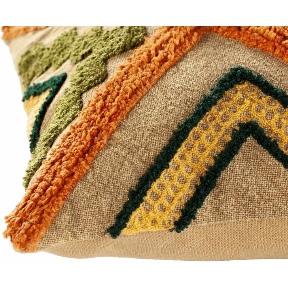 غطاء وسادة مزخرف من Hauteloom Skibbereen مع إدخال ريش أوزة سفلي - غطاء وسادة أريكة - برتقالي #2