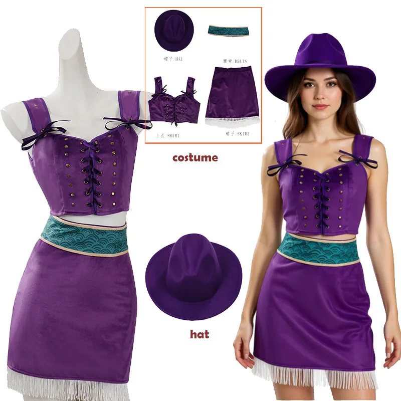 Anime Live-Action-Film Peaceone Cosplay-Kostüm Nico Robin Neues Cosplay-Outfit, sexy Rock, Hut, Weste für Frauen, Halloween, Karneval