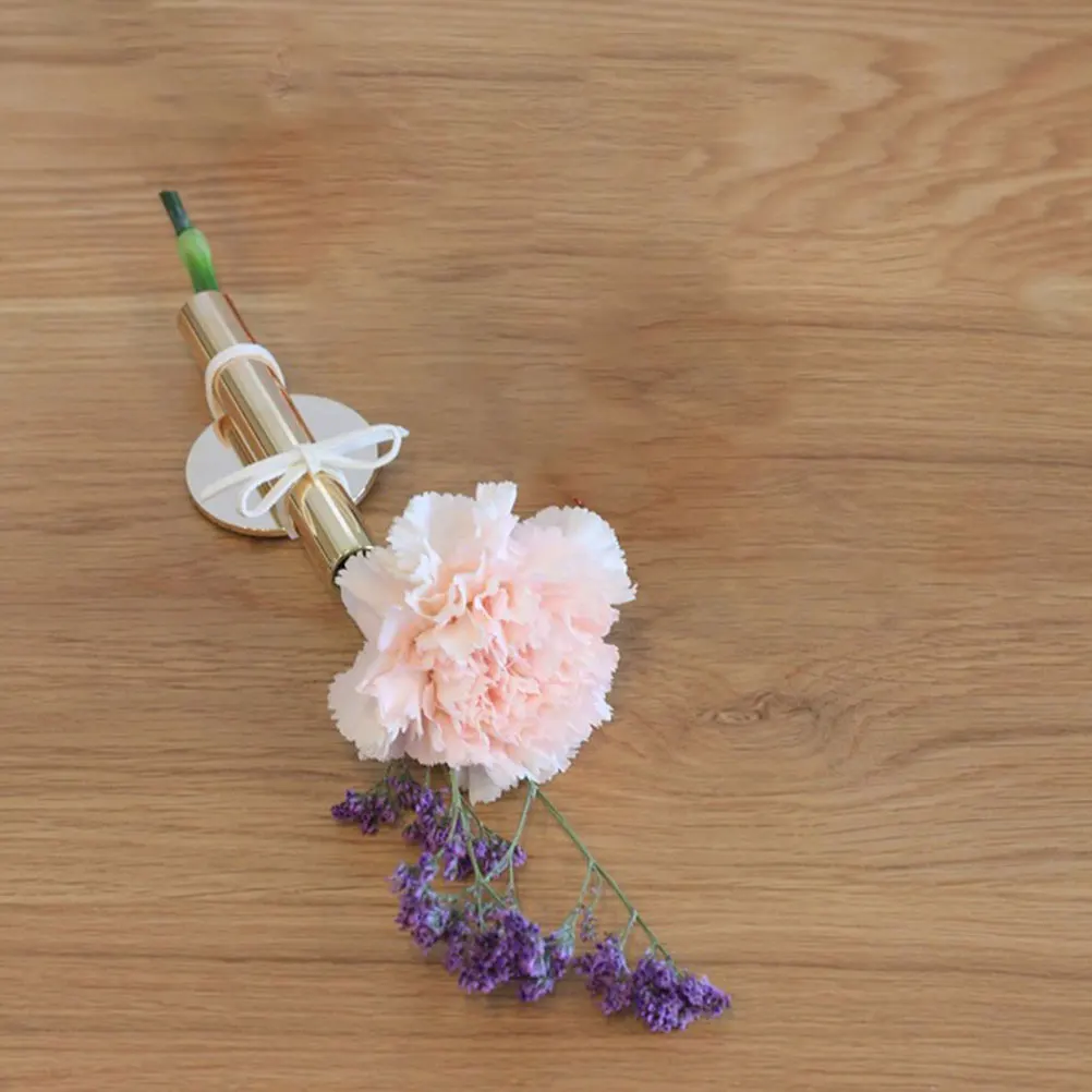 

Wall Mounted Metal Flower Tube For Dried Flowers Home Wedding Decoration Gold Self Adhesive Iron Vase Holder Wall Refrigerator