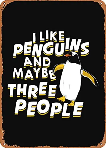 Lustiges Pinguin-Design im Vintage-Look, Metallschild, Patent-Kunstdrucke, Retro-Geschenk