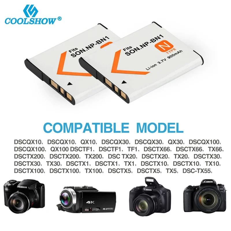 900mah بطارية NP-BN1 لسوني DSC TX9 T99 WX5 TX7 TX5 W390 W380 W350 W320 W360 QX100 W370 NP BN1 كاميرا بطاريات رقمية
