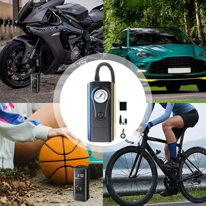 Air Compressor 12V Air Pump For Car Portable Tyre Inflator Electric Motorcycle Pump Air Compressor For Car Motorcycles Bicycles