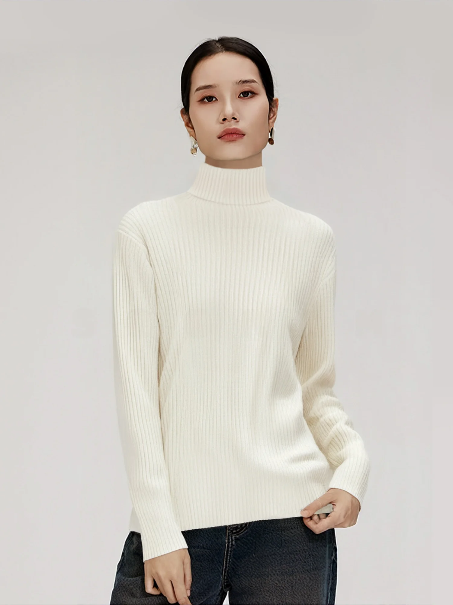 

SOORAM мягкий шерстяной свитер Camere, женский вязаный свитер с высоким воротником, осенне-зимний базовый слой, теплая термоодежда