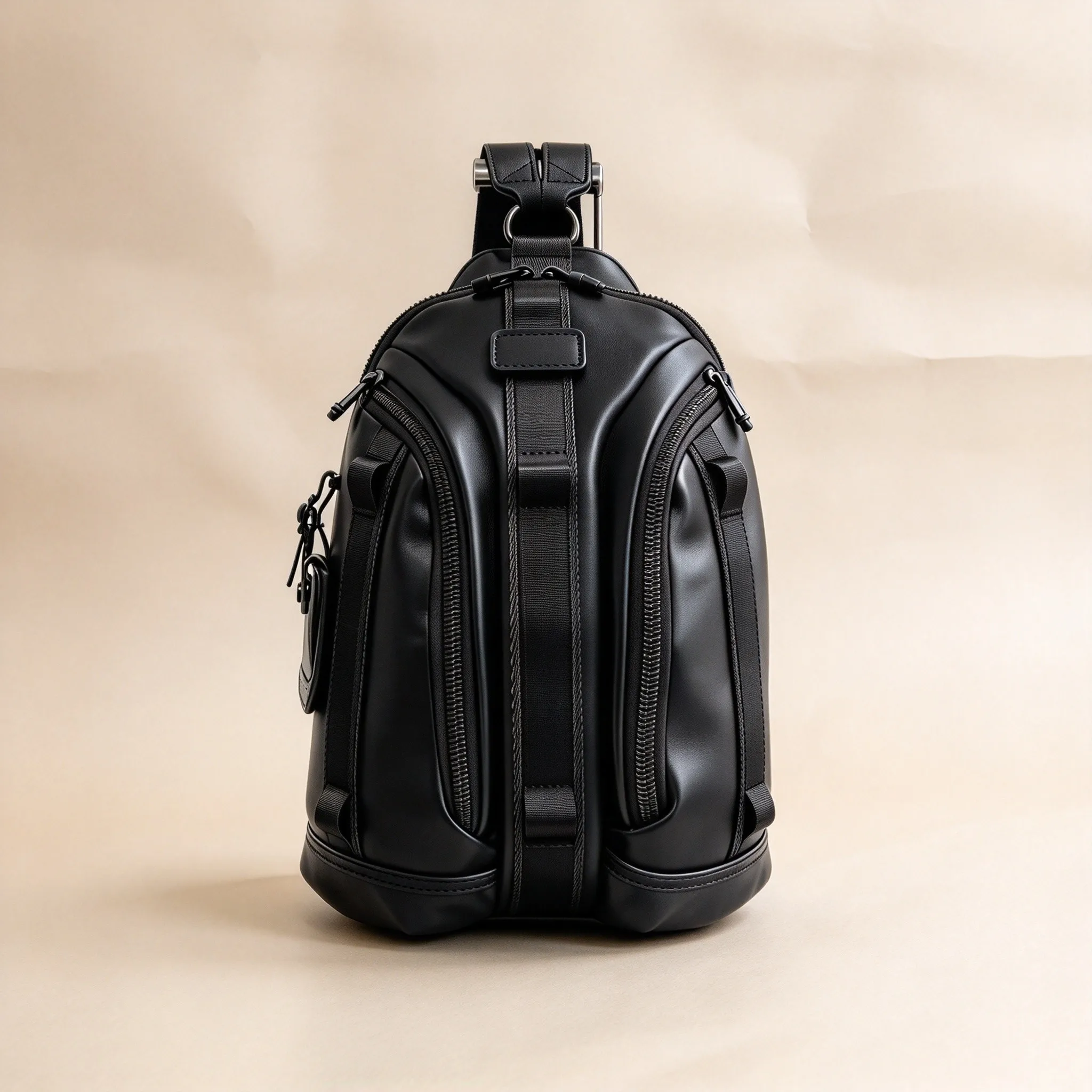 Business Casual Multi-functional Chest Bag for Men, Microfiber Leather Convertible Backpack