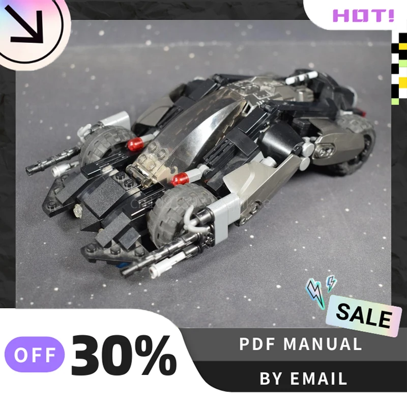 [273PCS] Customized MOC Batmobile Creative Building Blocks Set STEM Educational Toys DIY Construction Model Kit Birthday Gifts