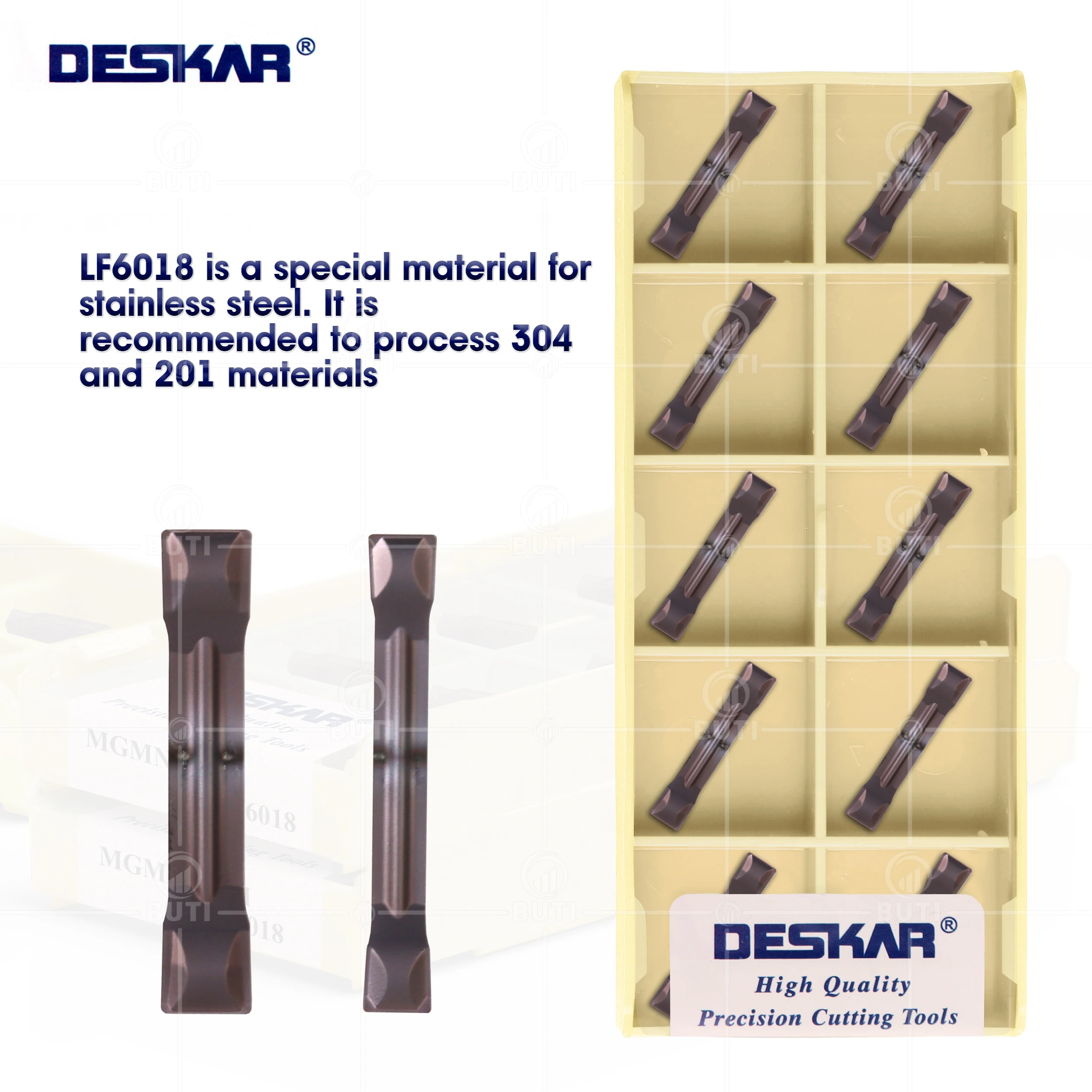 Deskar-grooving Carbide Blades Cnc Lathe Cutting Slot Turning Tool para Aço Inoxidável 100 Original Mgmn300 -h Mgmn400-h