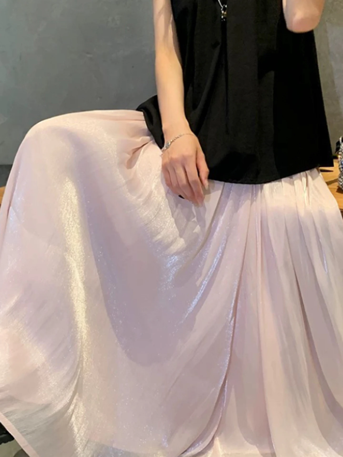 Weißer Sommer-n-Rock mit iny-Design mit lockerer Taille, ideal für Island Vaion, lange Röcke für Damen