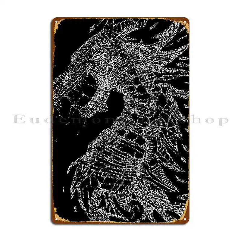 Binary Code Dragon Metal Plaque Poster Vintage Plaques Wall Mural Club Designs Tin Sign Poster