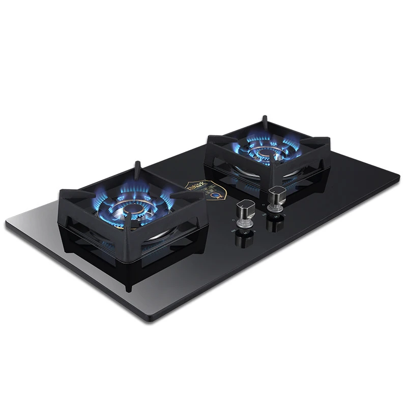 4-Burner Natural Gas Stove - Multi-Head Built-in Cooktop for Domestic Kitchen, High Efficiency with Electronic Ignition