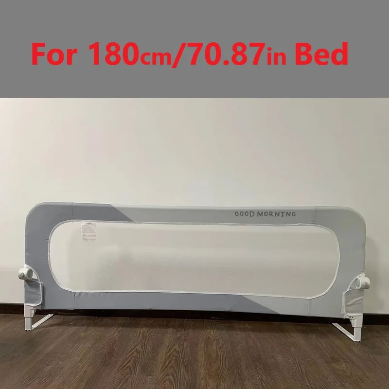 IMBABY 180CM Bed Guardrail Adjustable Baby Safety Bed Barrier One Click Folding Bed Rail Guard for Kids Baby Sleeping Safety