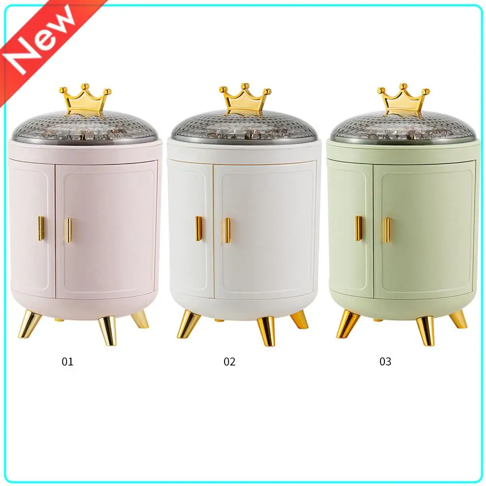 

Косметический органайзер-витрина вращающийся, пылезащитный, для хранения украшений и косметики, настольный, для ванной, туалетного столика, дома