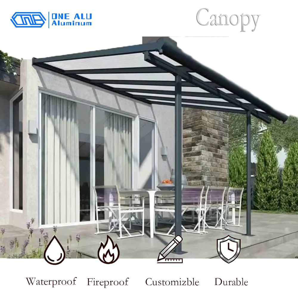 

OneAlu Custom Luxury Outdoor Aluminum Ceiling Gazebo - Polycarbonate Roof, Waterproof Rainproof Sunshade for Courtyard