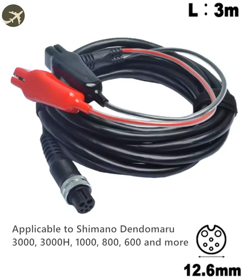9.8FT 300cm Power Cable For Shimano 6PIN Electric Fishing Reels Power Cord 6 Pin Dendomaru 3000 3000H 1000 800 600 and More