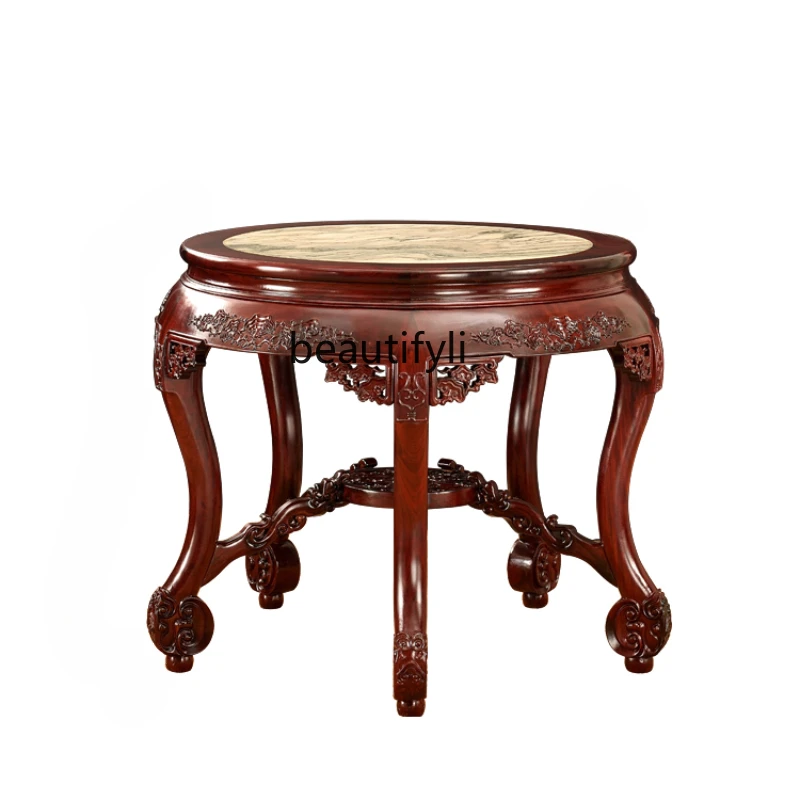 Rosewood Small round Table Sandal Wood round Table Ming and Qing Antique Reproduction Furniture Chinese Dining Table