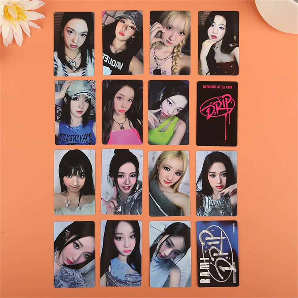 Kpop BABYMONSTER Album DRIP Photocard Double Sides Printing Korean Style Coated LOMO Card RUKA RAMI AHYEON Fans Collection Gift
