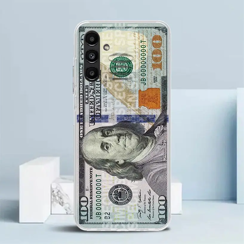 Banknote Dollar Cash Money Phone Case For Samsung Galaxy A15 A14 A13 A12 A55 A54 A53 A52 A35 A34 A33 A32 A25 A24 A23 A22 A04S A0