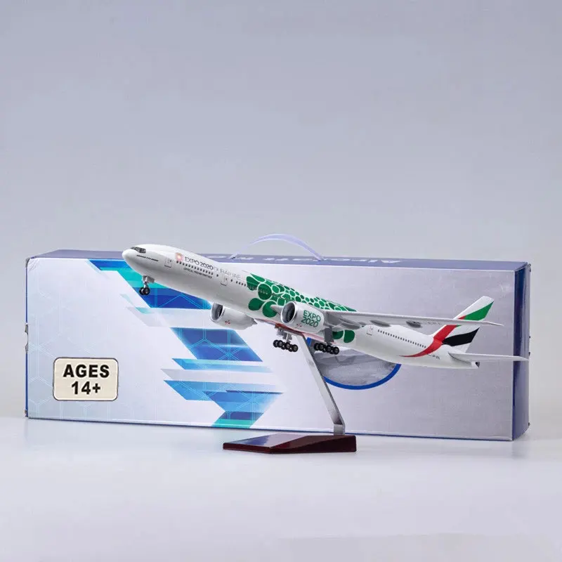 Scale model Model 47CM Series B777/A380 Emirates Expo 2020 FlyDubai Resin aircraft Airbus Collection display