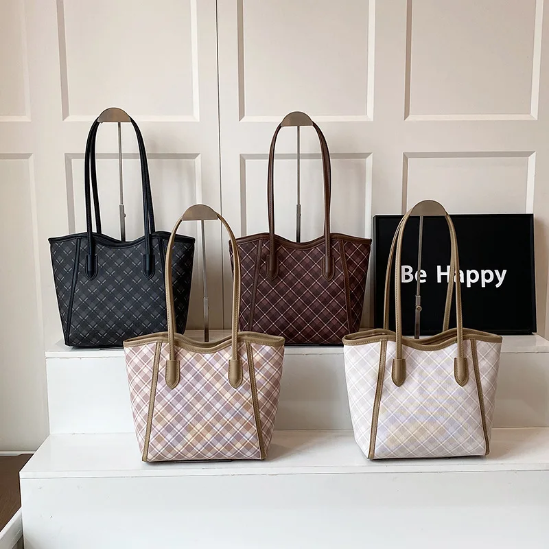 

Стеганая большая сумка с бриллиантами 2025 года — многосторонняя сумка через плечо/ручная, просторная рабочая сумка для женщин