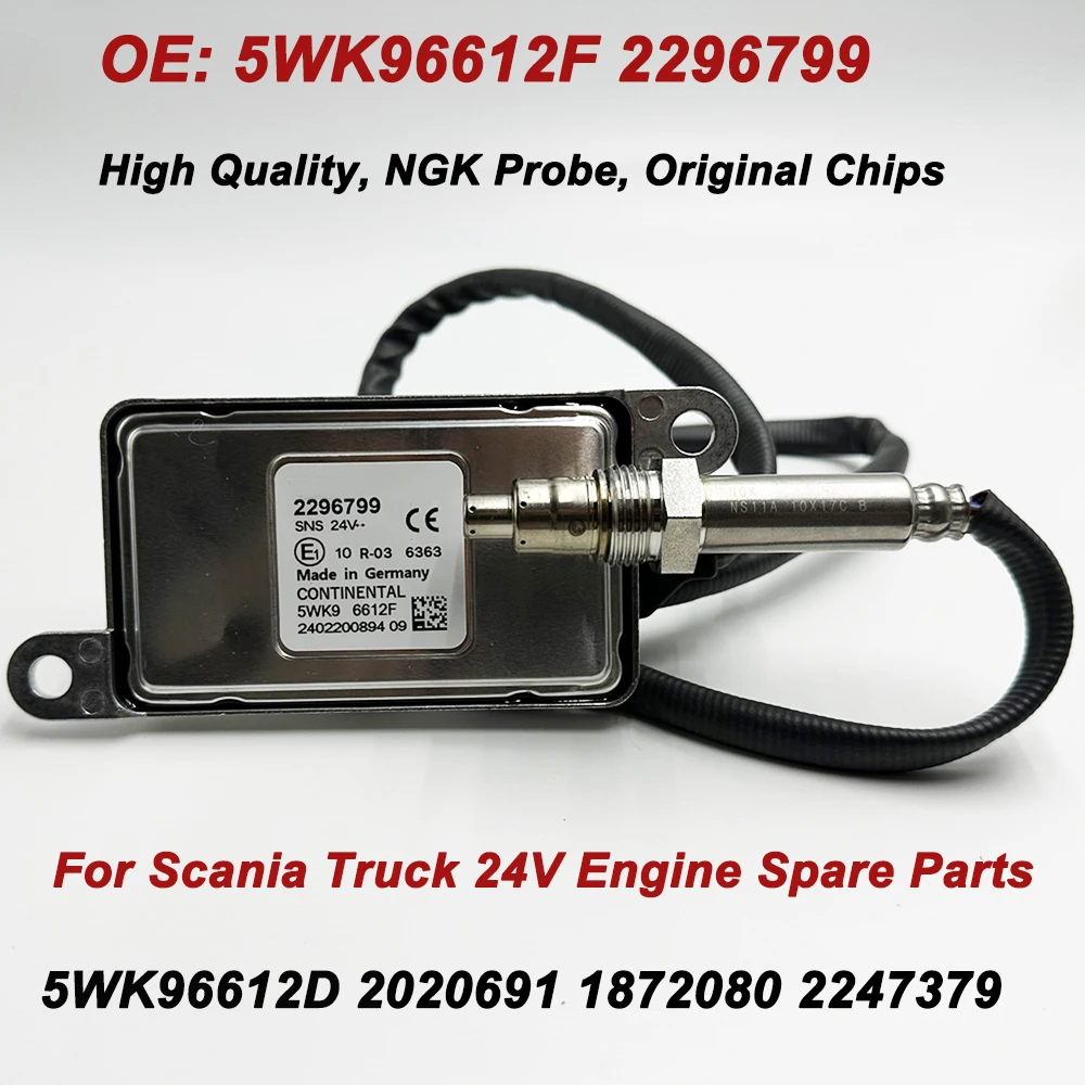 

2296799 5WK96612F High Quality Chips N-GK Probe CONTINENTAL NOX sensor Nitrogen Oxygen Sensor 2020691 1872080 2247379 5WK96612D