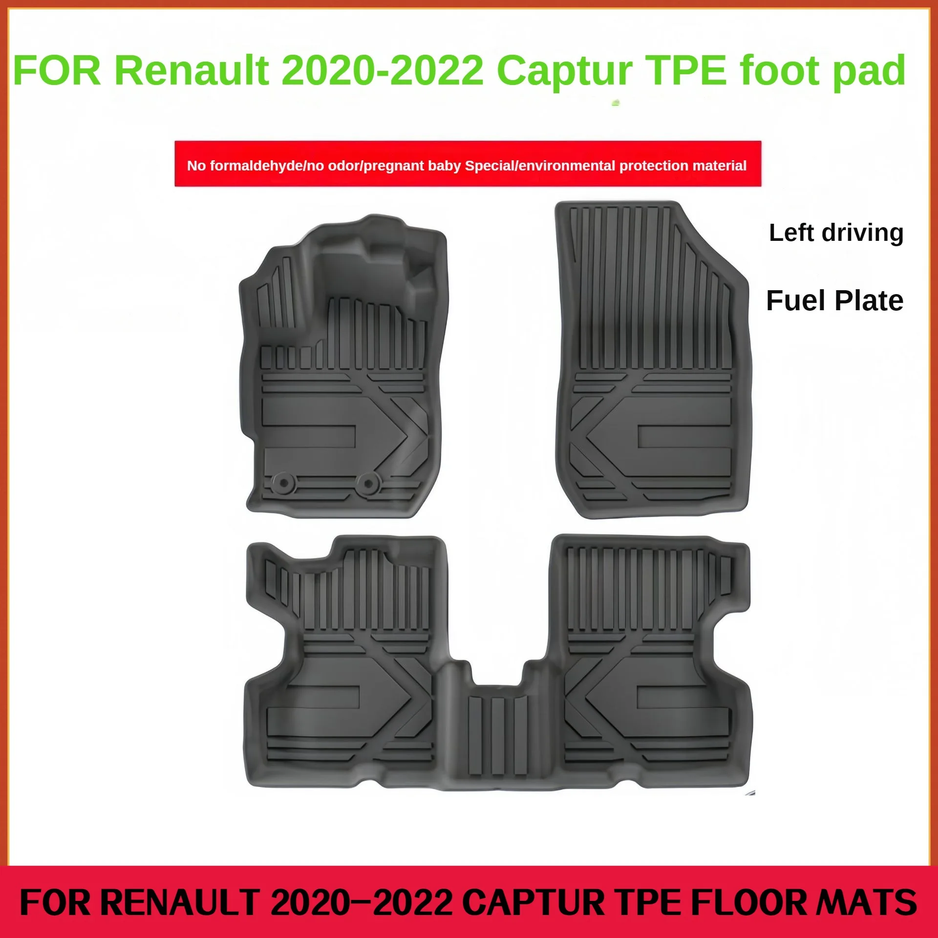 

TPE Floor Mats for 2020-2022 Renault Captur Gasoline Version | Custom Fit Waterproof Car Mats