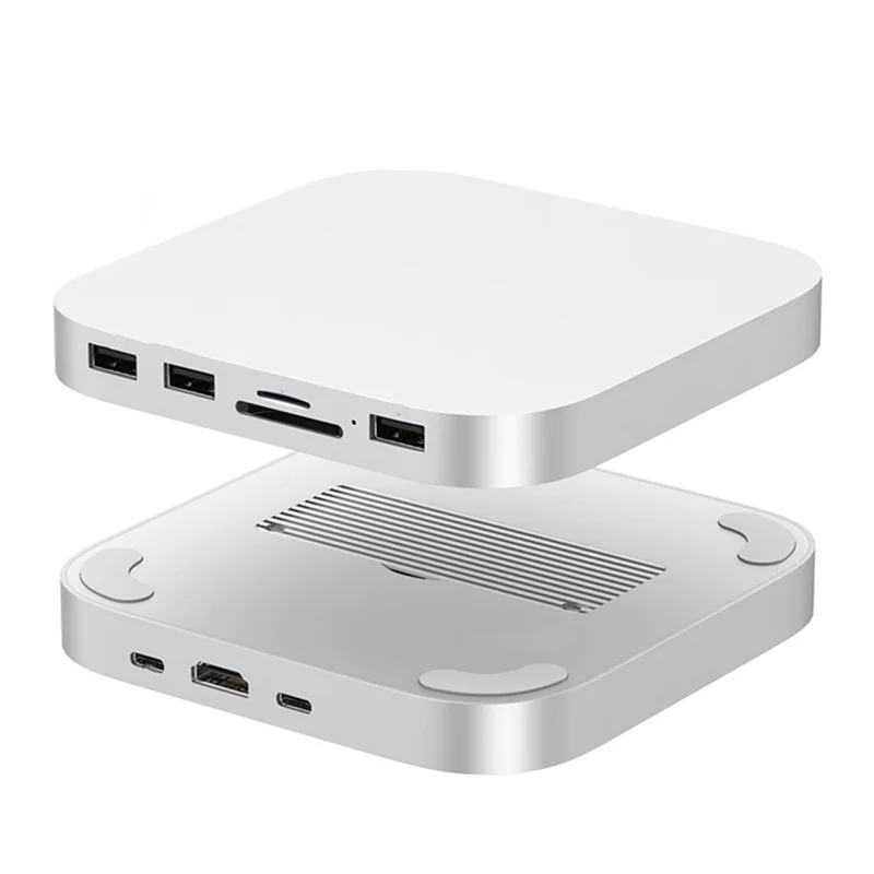 

TA-For Mac Mini USB C Hub With M.2 SSD Enclosure For Mac Mini M4/M4 Pro Stand Type-C Dock Station USB3.2 SD/TF4.0